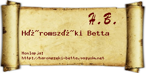 Háromszéki Betta névjegykártya